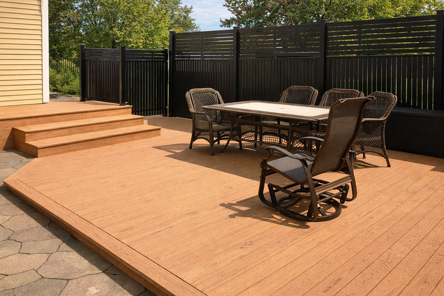 An outdoor space reimagined with elegance and privacy