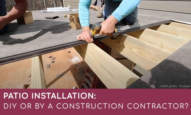 Installation of a patio by a construction contractor