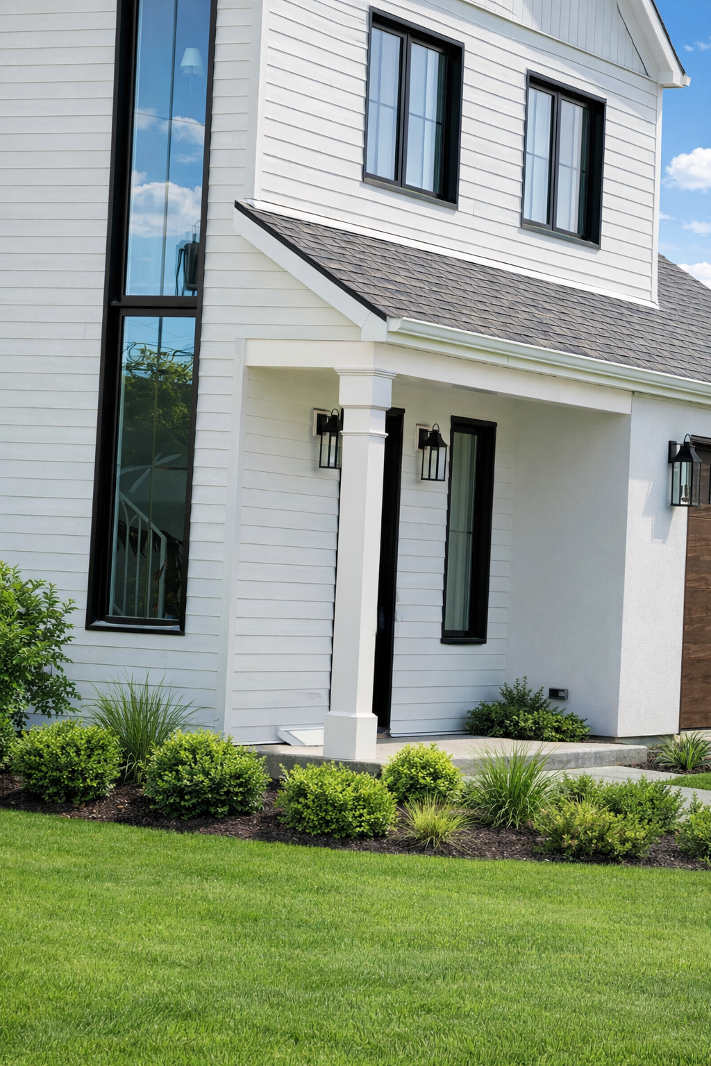 Elegant Residential Entrance in Rivière-du-Loup. Architectural Column and Custom Details